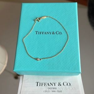 Authentic Tiffany and co Diamond by the yard bracelet 18k YG